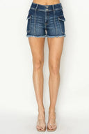RISEN raw hem denim shorts with pockets – casual rugged summer fashion – MYN2O