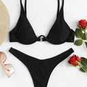 Steel bracket solid color swimsuit, one-piece swimsuit, beachwear for women