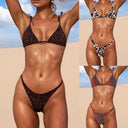 Leopard print bikini swimsuit for women, sexy beachwear, summer fashion