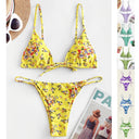 Summer Flowers Print Bikini, sexy push-up swimsuit, beachwear for women