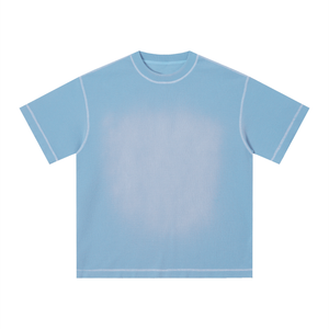 Unisex Vintage Sunfade Waffle Knit Boxy T-Shirt – Oversized Streetwear Tee