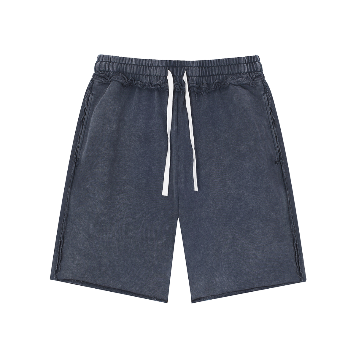 Unisex Mineral Wash Raw Edge Shorts – Oversized Premium Streetwear Shorts