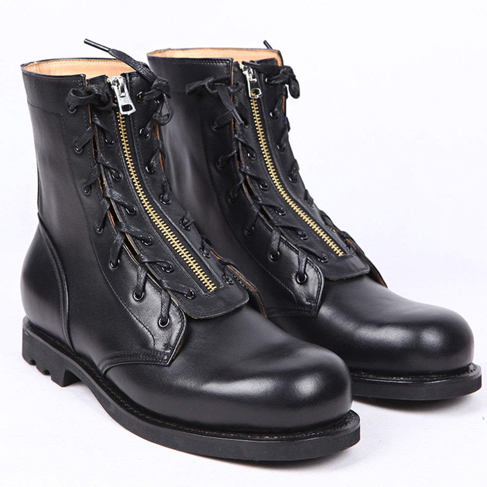 Women's Leather High-Top Round Toe Boots – MYN2O
