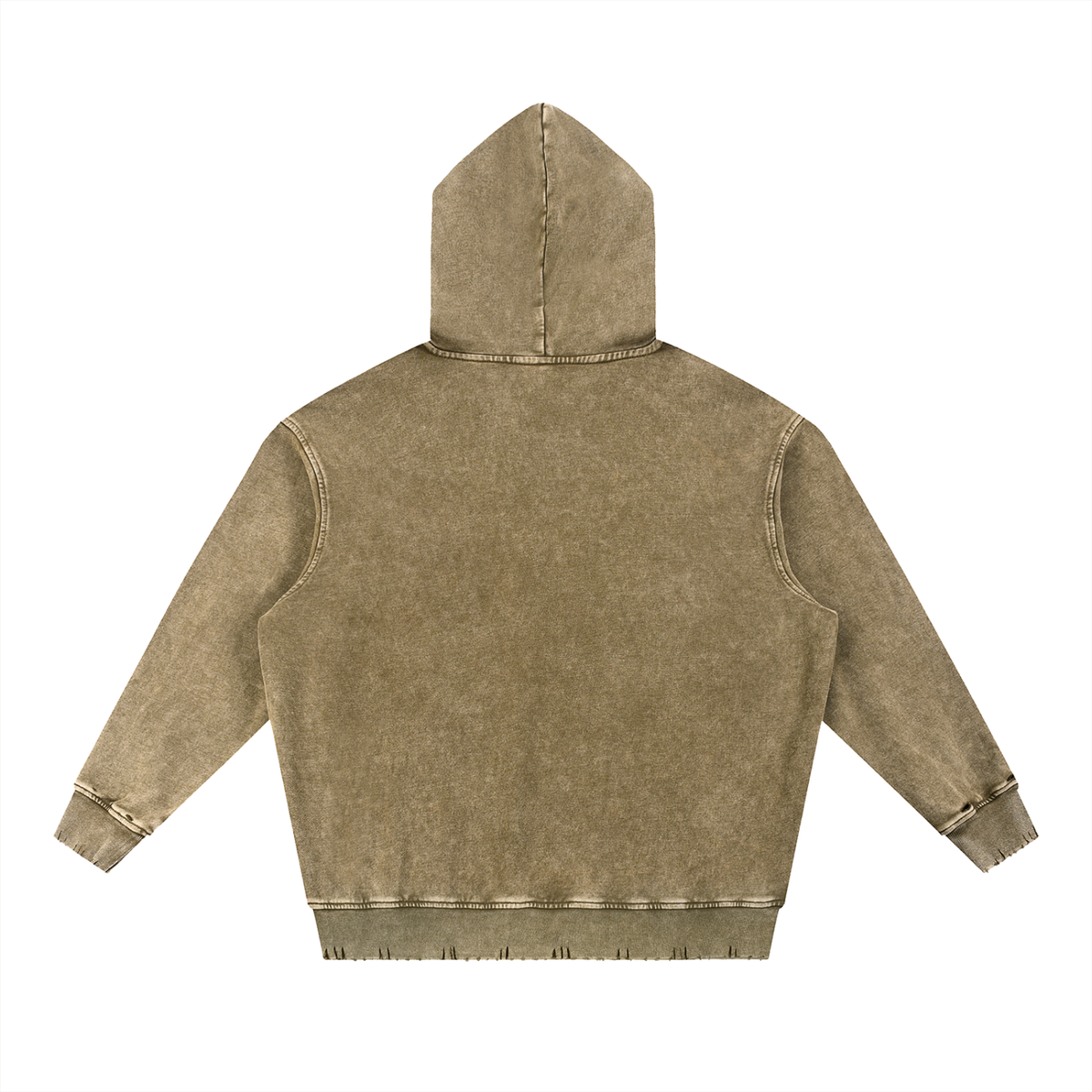 Snow Wash Hand-Frayed Heavyweight  Hoodie