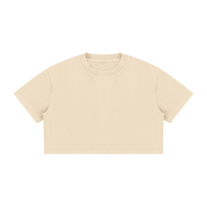 Women's Mineral Wash Cotton Crop T-Shirt – Vintage Oversized Cropped Streetwear Tee