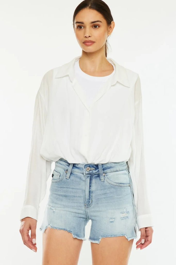 Kancan High Rise Denim Shorts with Side Slits – MYN2O