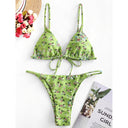 Summer Flowers Print Bikini, sexy push-up swimsuit, beachwear for women