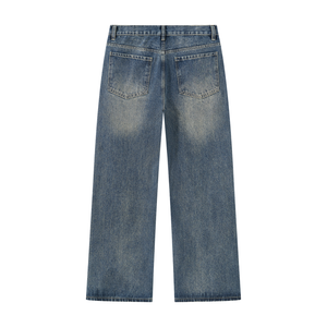 Men’s Vintage Wash Straight Leg Denim Jeans