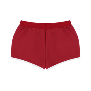 Women's Retro Contrast Trim Athletic Shorts – High-Waisted Activewear Shorts