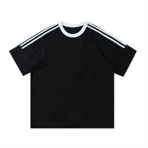 Contrast Tape Crewneck Cotton T-Shirt
