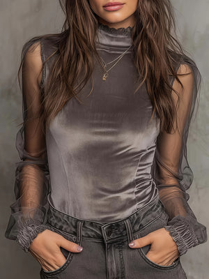 Commuter-friendly Versatile Lace-panelled Top