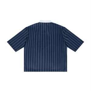 Unisex Pinstripe Collared Soccer Jersey – Oversized Retro Soccer Shirt