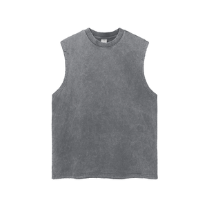 Snow Washed Frayed Hem Tank Top