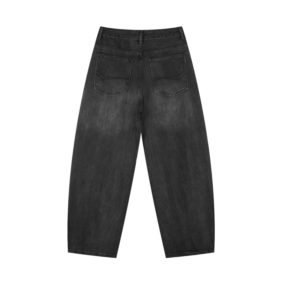 Men's Sunfade Vintage Wash Barrel Leg Jeans – Relaxed Fit Premium Denim Pants
