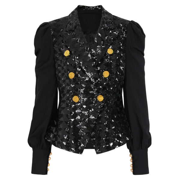 Women's Classic Sequin Blazer Top Coat