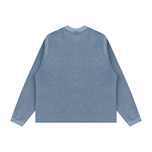 Unisex Vintage Wash Boxy Waffle T-Shirt – Oversized Textured Streetwear Tee