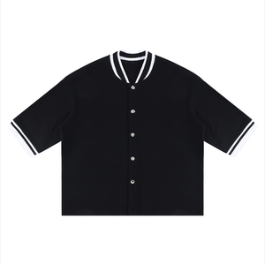 Unisex Heavyweight Boxy Baseball Jersey – Oversized Vintage Streetwear Button-Up Shirt