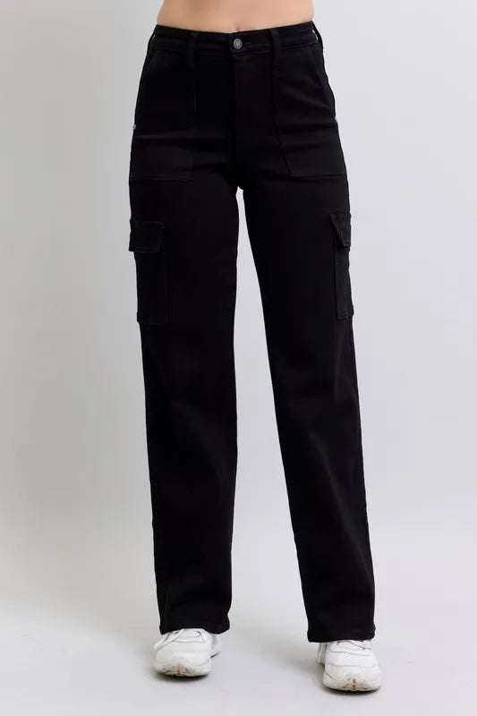 Judy Blue plus-size high waist cargo wide leg jeans with side pockets – MYN2O

