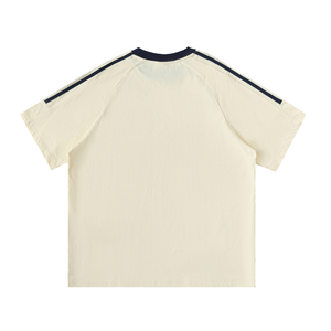 Contrast Tape Crewneck Cotton T-Shirt