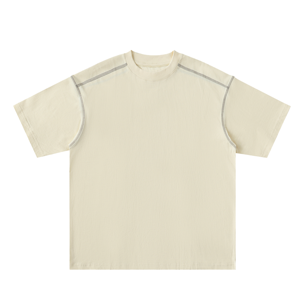 Oversized Contrast-Stitched Cotton Tee
