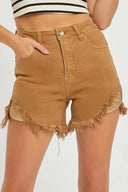 RISEN High Waist Frayed Hem Denim Shorts – MYN2O