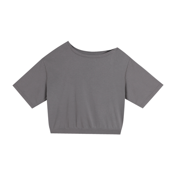 Asymmetric Shoulder Oversized Cotton T-Shirt