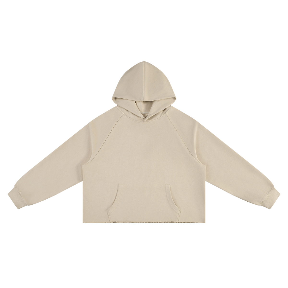 Unisex Vintage Wash Raw Edge Boxy Hoodie