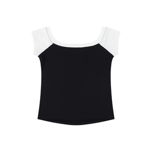 Women's Off-the-Shoulder Crop T-Shirt – Slim Fit Casual Fashion Top