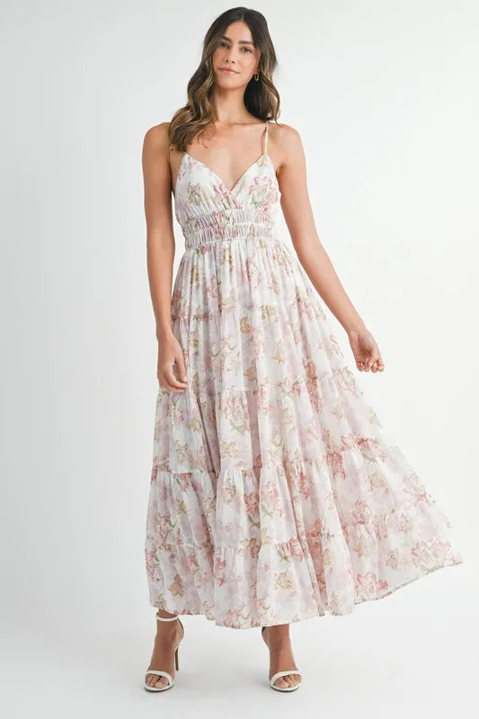 MABLE Floral Print Tiered Cami Maxi Dress – MYN2O