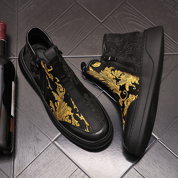  Trendy Black Shoes Microfiber Round Head Man | MYN2O

