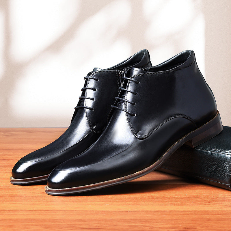 Genuine Leather High-Top Formal Business Boots by MYN2O