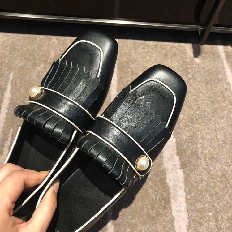 Womens Flats Oxfords Genuine Leather Sneakers Ladies Brogues Vintage Tassel Spring Handmade Autumn Casual Shoes For Woman
