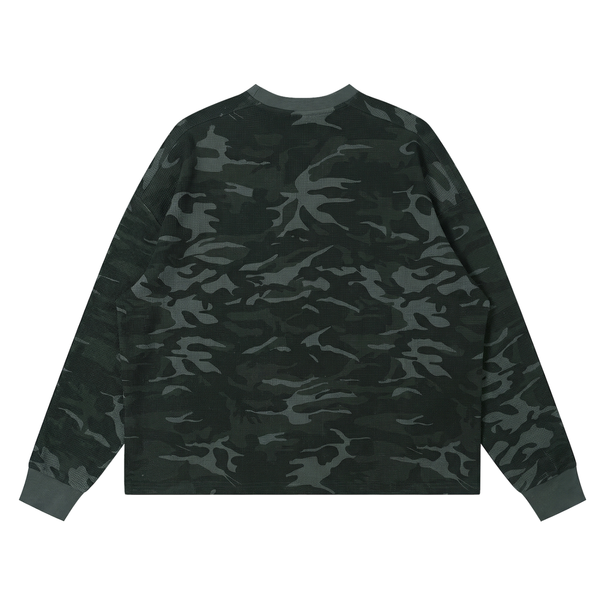 Unisex Waffle Boxy Long Sleeve T-Shirt – Oversized Textured Streetwear Tee