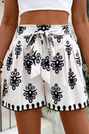 Tied Printed Shorts with Colorful Boho Print and Adjustable Tie Waist – MYN2O