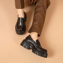 Women's Retro Black Height Increasing Shoes