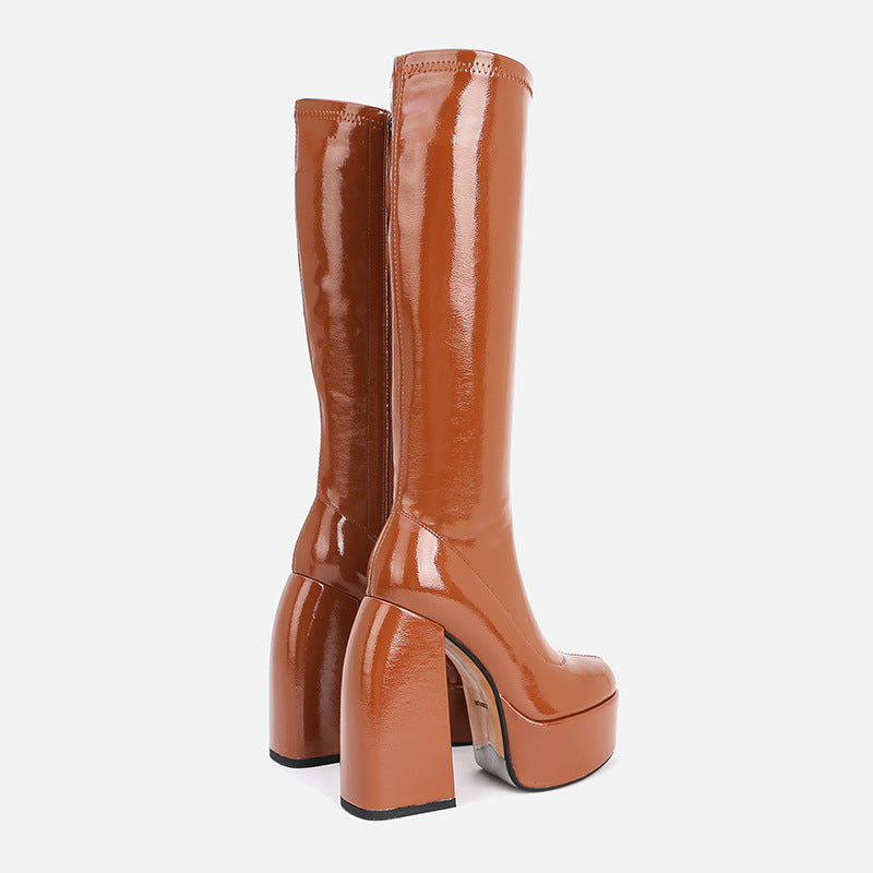 Tall Chunky Heel Over-the-Knee Stretch Boots – Bold, Sleek & Elevated | MYN2O