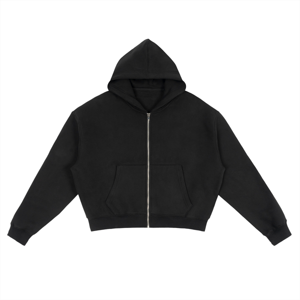Fleece Zip-Up Boxy Hoodie