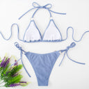 Sexy bikini set with side tie thong and bandage-style fi