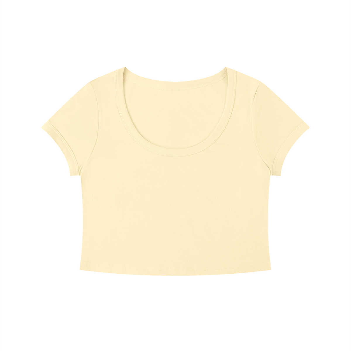 Women's Solid Color Slim Crop T-Shirt – Fitted Everyday Essential Crop Top