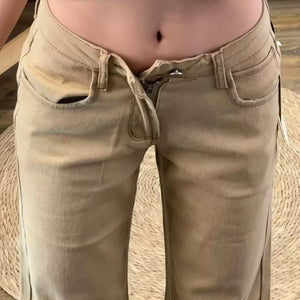 Women's Retro Low-Waist Slimming Drapey Straight-Leg Pants