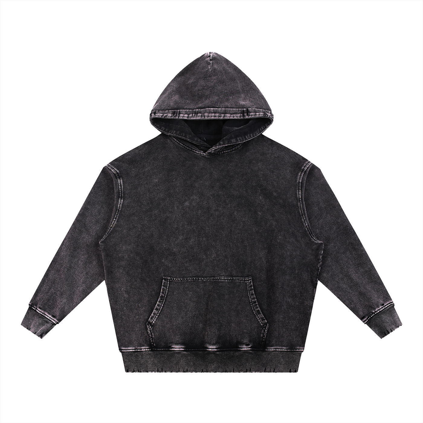 Snow Wash Hand-Frayed Heavyweight  Hoodie