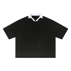 Unisex Striped Boxy Soccer Jersey – Oversized Retro Football Streetwear Shirt