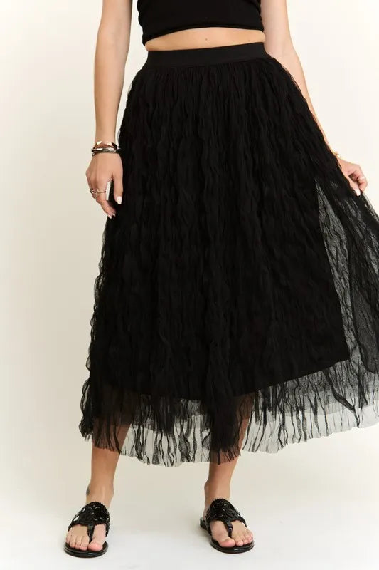 Adora Elastic Waist Cloud Fluffy Maxi Skirt – MYN2O