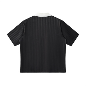 Contrast Collar Striped Soccer Jersey