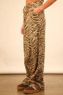 VERY J animal print linen wide leg pants for summer comfort – MYN2O