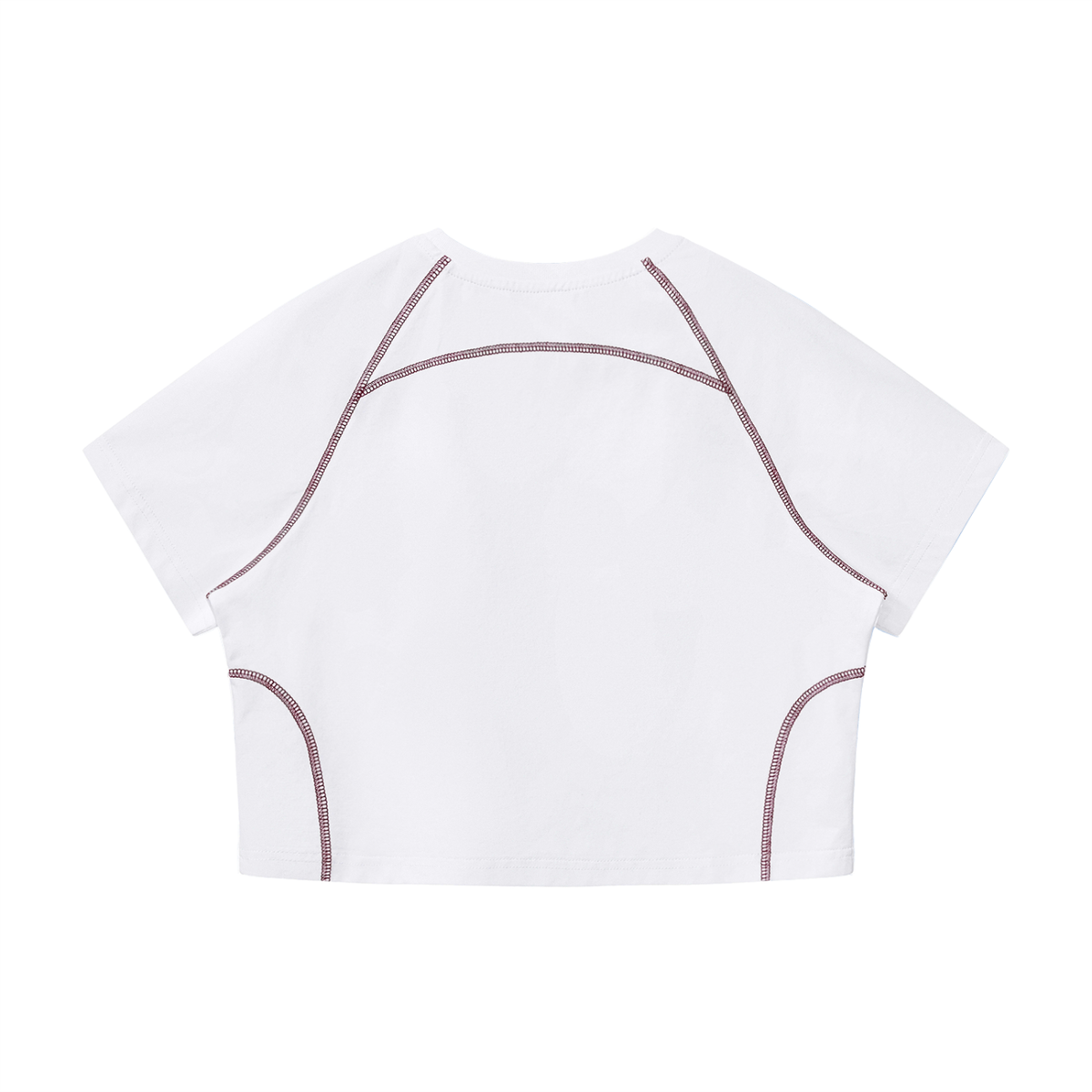 Women's Contrast Stitch Raglan Crop T-Shirt – Slim Fit Retro Crop Top