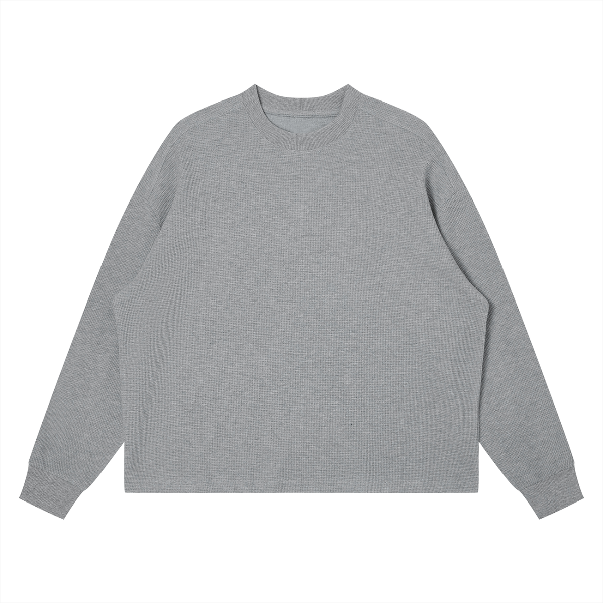 Unisex Waffle Boxy Long Sleeve T-Shirt – Oversized Textured Streetwear Tee