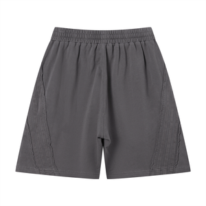 Unisex Vintage Wash Raw Edge Shorts – Oversized Streetwear Sweat Shorts