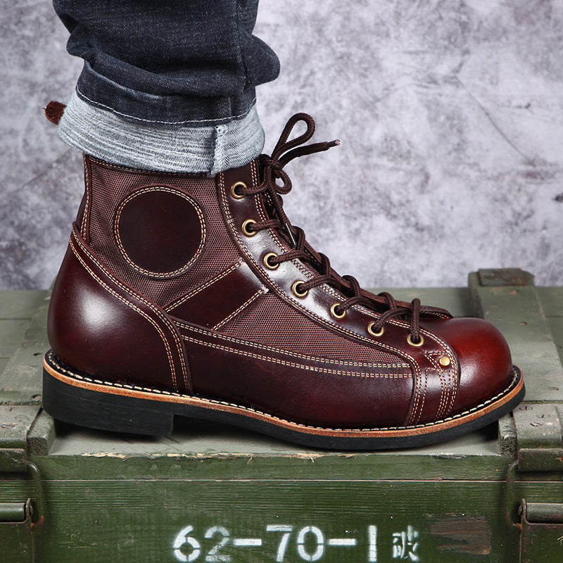  Men's Retro Outdoor High-Top Leather Shoes – MYN2O