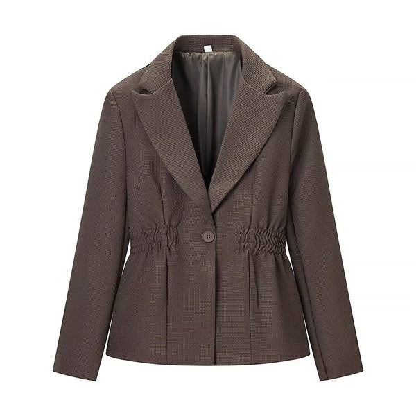 Womens Versatile Belted Blazer With Long Sleeves